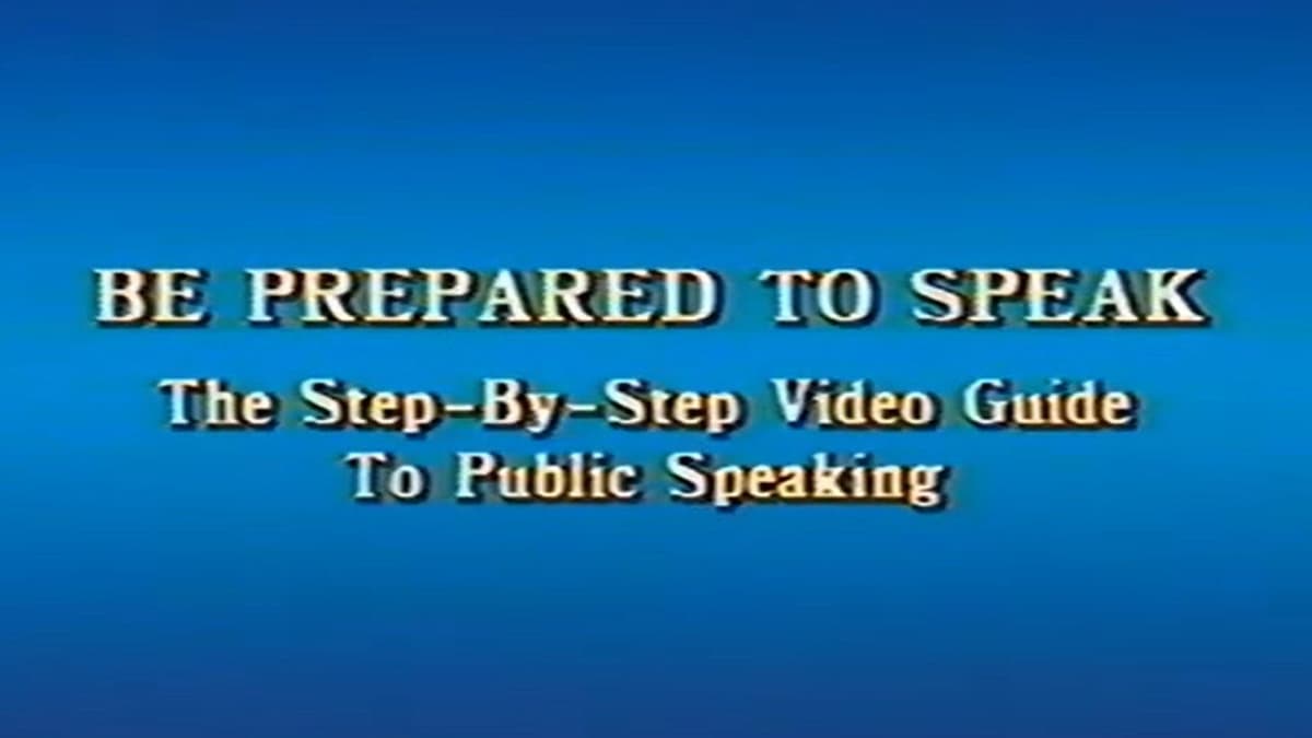 Be Prepared to Speak